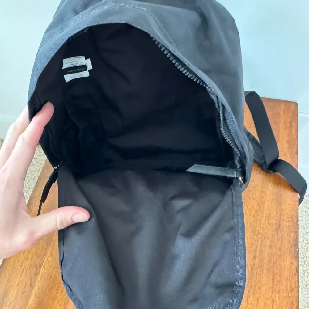 Marc Jacobs Black Backpack with Red Lip Logo Patch